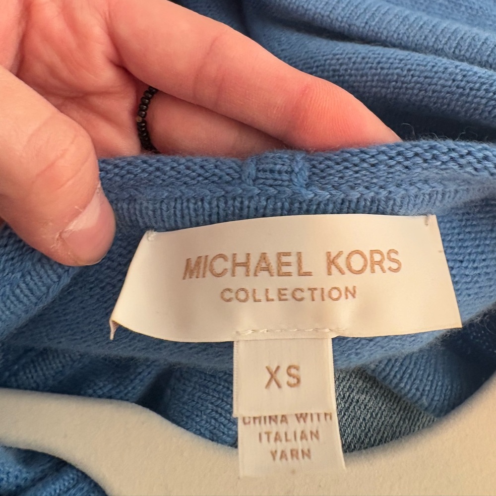 Michael Kors Collection Woman’s cashmere hoodie - blue/xs - Picture 4 of 10